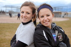 Brenda Ahearn/Daily Inter Lake
Kayla Duford, left, and her sister Shalaina Duford at practice on Thursday afternoon in Polson.